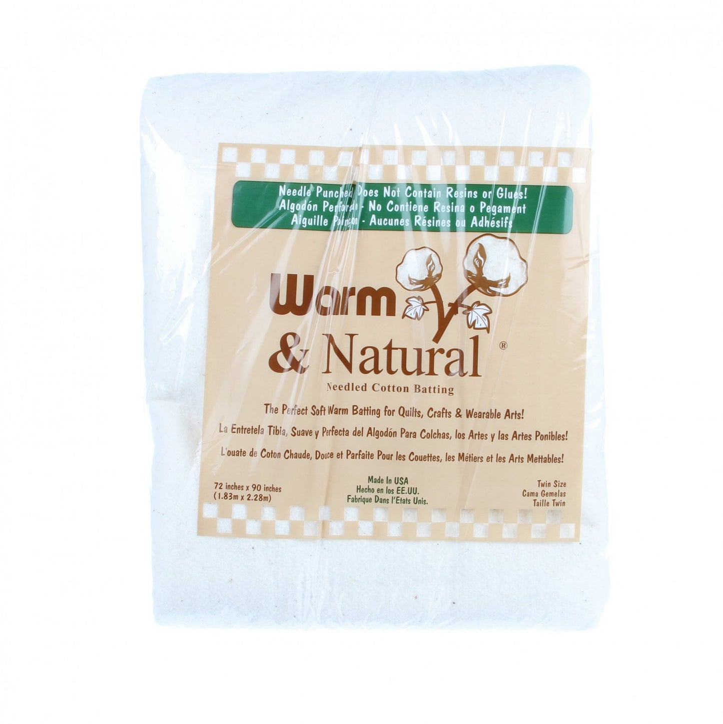 Warm & Natural Twin Sized Batting 72”x90" W2391WN