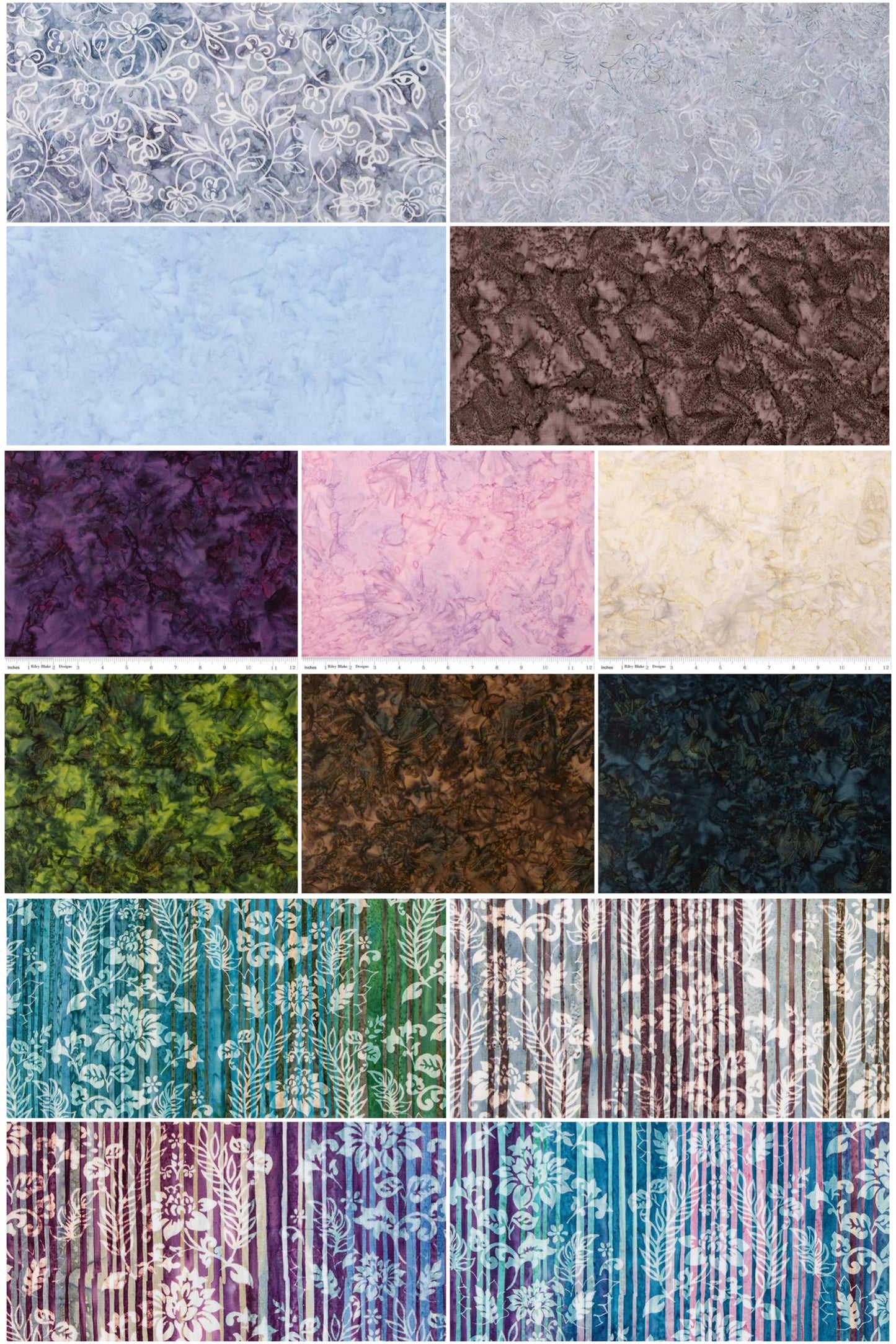 A Walk in the Woods Fat Quarter Bundle of 14 fabrics featuring Expressions Batiks