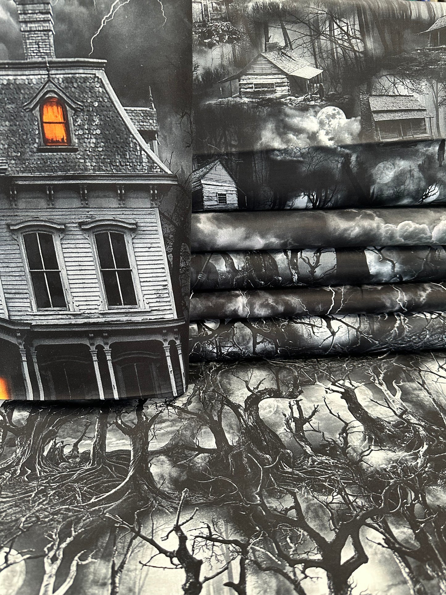 Wicked Spooky Creepey Dead Trees CD2763-SPOOKY Cotton Woven Fabric