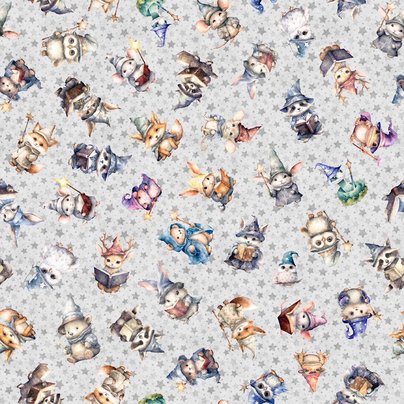 Lil' Wizards by Morris Creative Group Wizard Toss Gray 30551K Cotton Woven Fabric