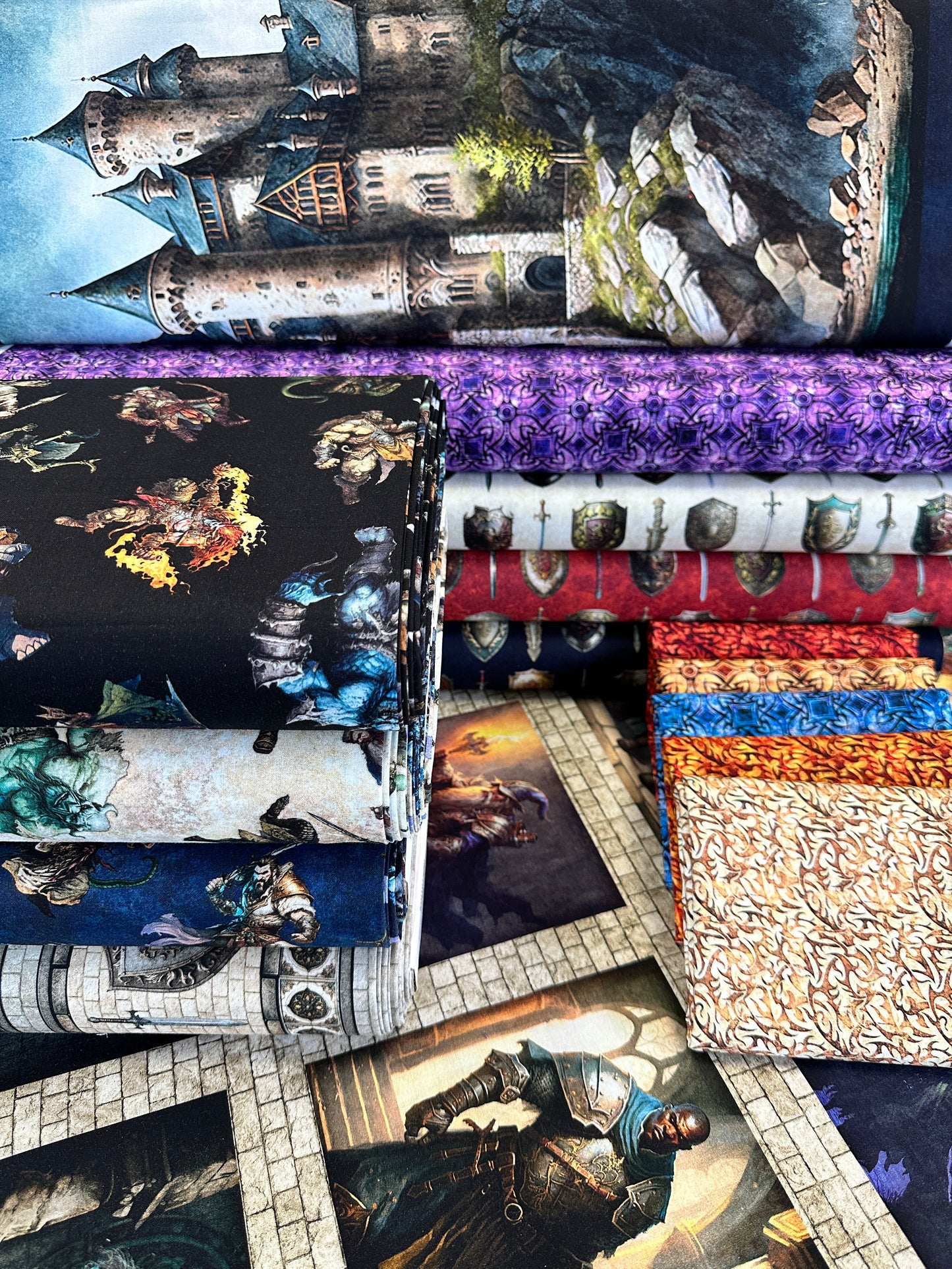 Wizards and Warriors by Morris Creative Group Fat Quarter Bundle of 12 WIZW3PKN Bundle