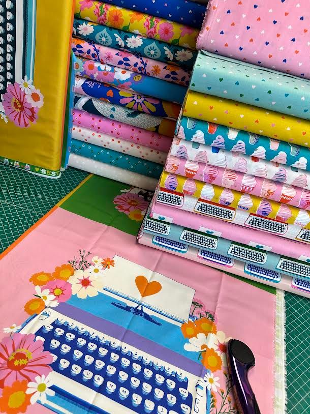 Best Day Ever by Melody Miller of Ruby Star Society Typewriter Posy RS0104.14 Cotton Woven Fabric