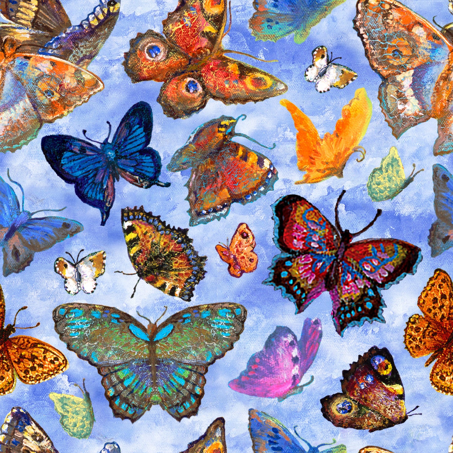 Love is All Around by Josephine Wall Beauty In Flight Blue 22180-BLU Cotton Woven Fabric