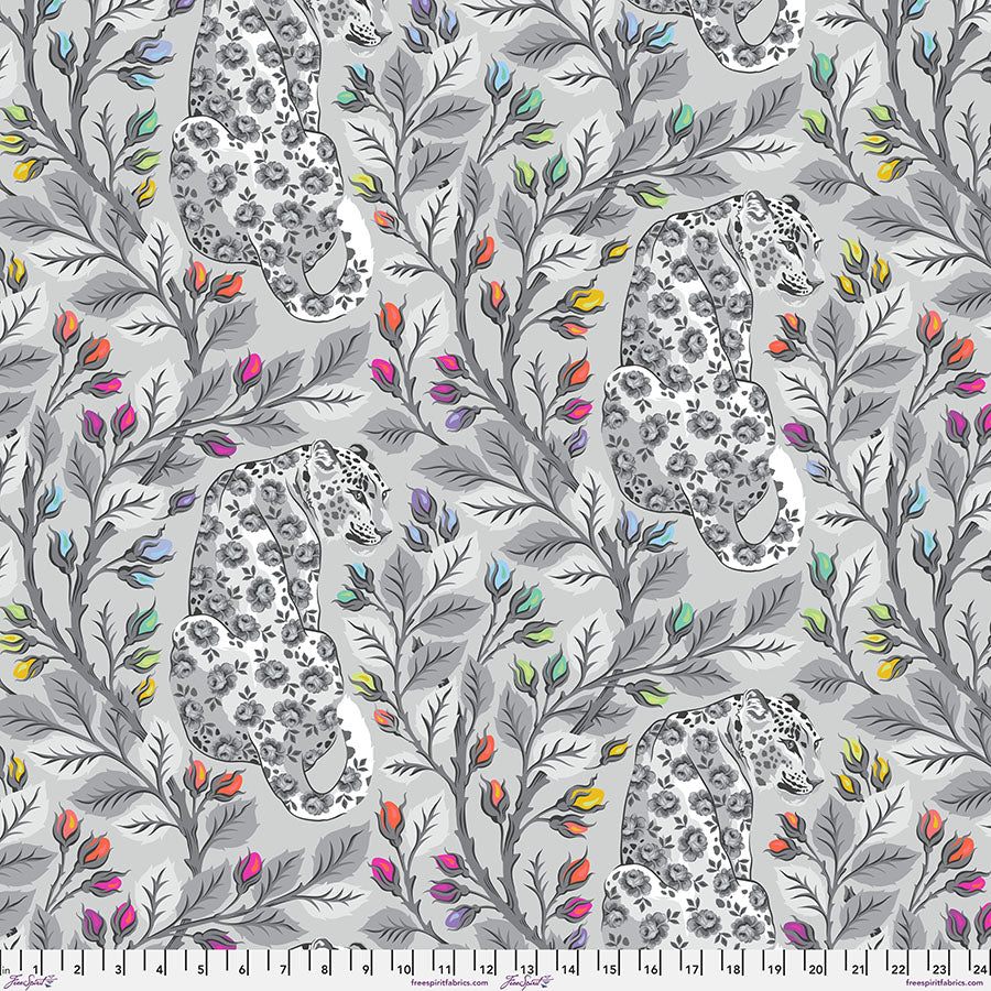 PREORDER ITEM - EXPECTED OCTOBER 2025: Tula Pink Graywork True Colors Minky Beautymark Fog Minky MKTP009.FOG