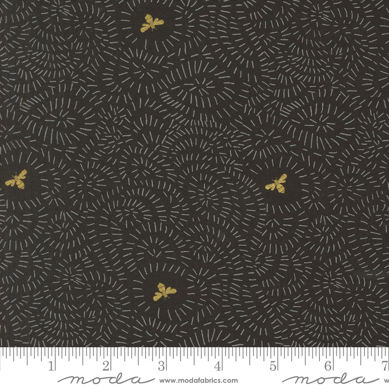 Bee Garden by Gingiber Black Metallic    48415.21M Cotton Woven Fabric