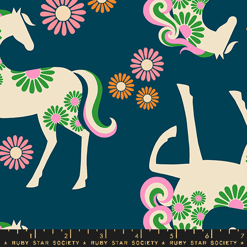 Carousel by Melody Miller of Ruby Star Society Carousel Horse Light Galaxy Cotton/Linen RS0101.21L Canvas