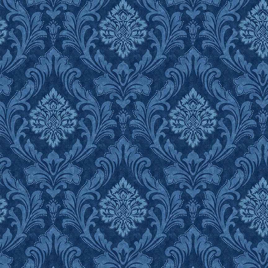 American Pride by Geoff Allen Damask Navy 7920-77 Cotton Woven Fabric