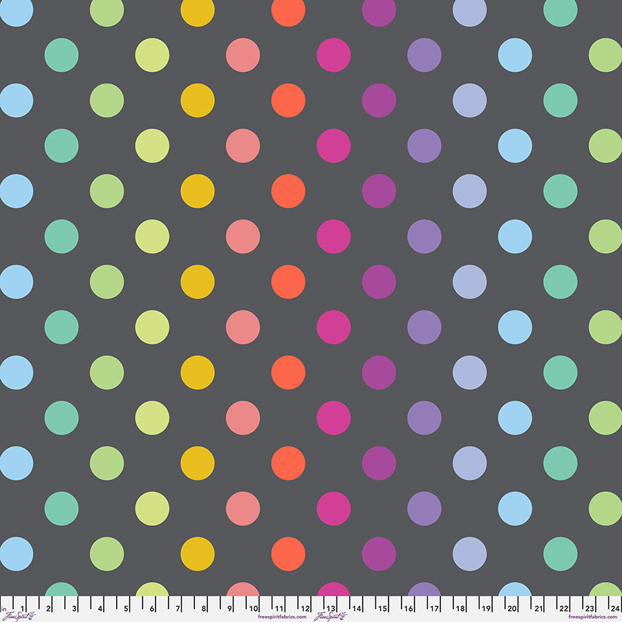 PREORDER ITEM - EXPECTED OCTOBER 2025: Tula Pink Graywork True Colors Minky Disco Poms Shadow Minky MKTP011.SHADOW