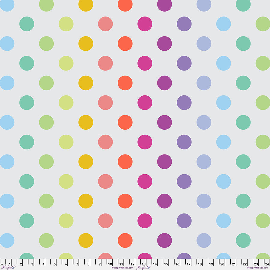 PREORDER ITEM - EXPECTED OCTOBER 2025: Tula Pink Graywork True Colors Minky Disco Poms Whisper Minky MKTP011.WHISPER