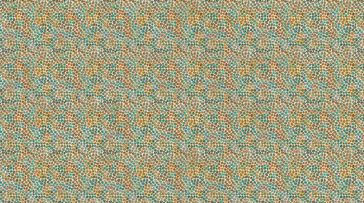 Barista by Deborah Edwards and Melanie Samra Digitally Printed Packed Beans Ochre Multi DP27701-14 Cotton Woven Fabric