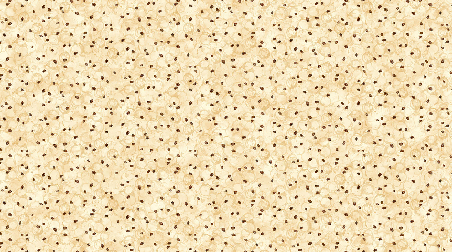 Barista by Deborah Edwards and Melanie Samra Digitally Printed Beans Ochre DP27702-14 Cotton Woven Fabric