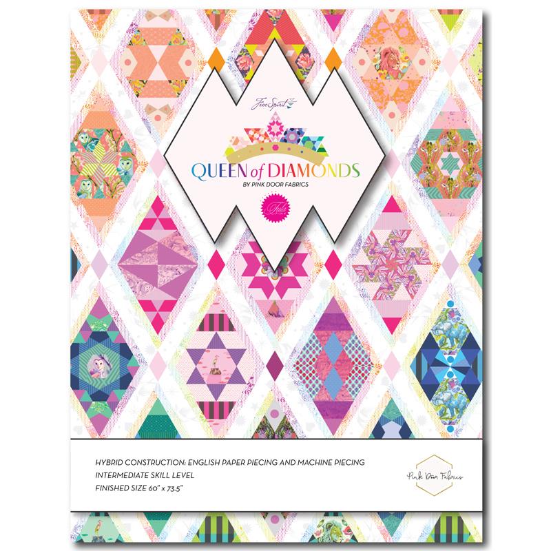 Queen of Diamonds EPP Queen of Diamonds Quilt Pattern PLUS Complete Piece Pack Tula Pink Fabric is NOT included