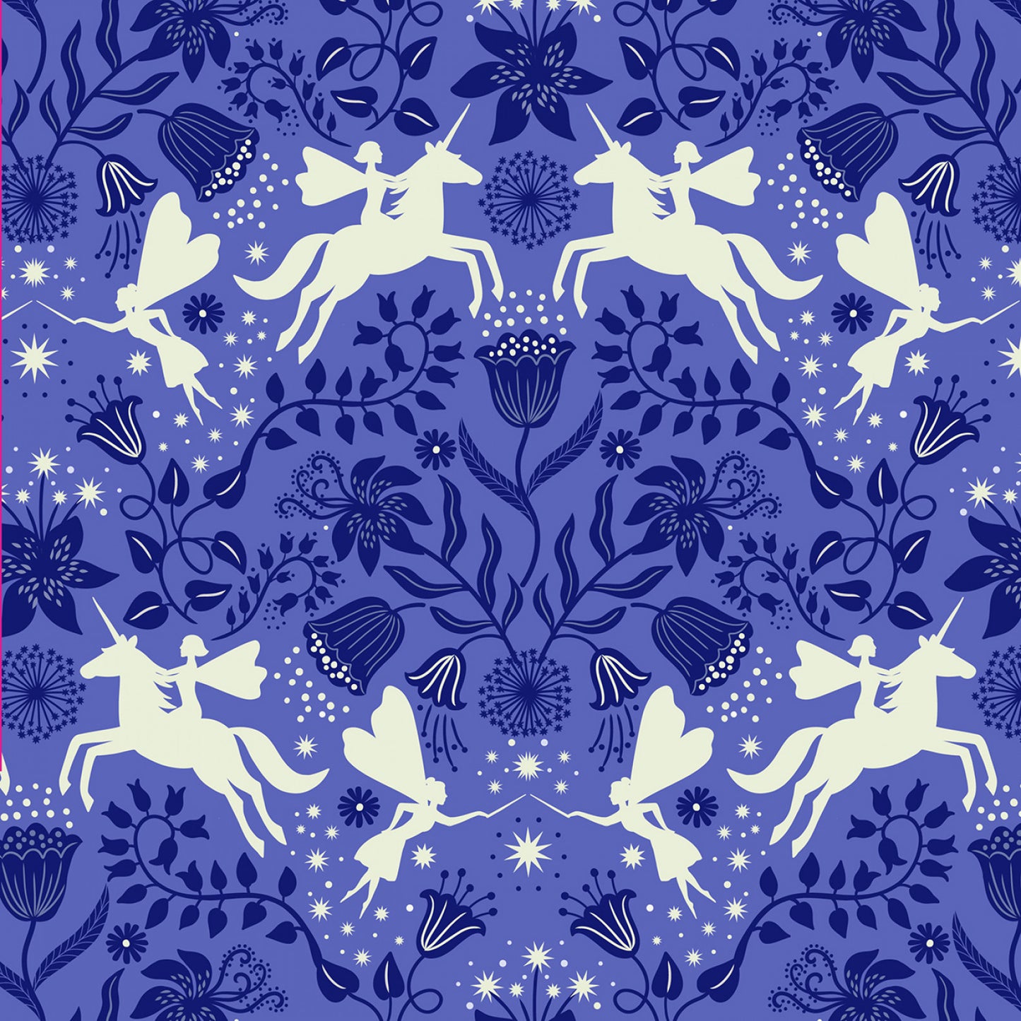 Glow Fairies (Glow in the Dark) Fairy Friends Magical Blue A868.3 Cotton Woven Fabric