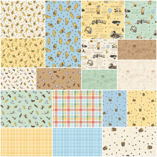 PREORDER ITEM - EXPECTED NOVEMBER 2025: Winnie the Pooh by Echo Park Paper Co Fat Quarter Bundle of 18 Prints FQ-17000-18 Bundle