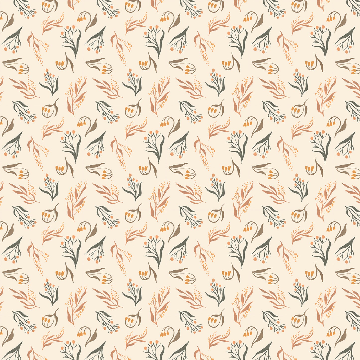 Forager by Rae Ritchie Flora Cream ST-DRR3039CREAM Cotton Woven Fabric