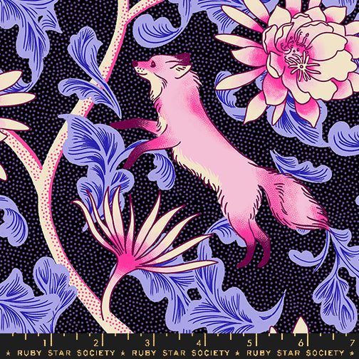 Glow Garden by Sarah Watts of Ruby Star Society Fox Bloom Black    RS2112.13 Cotton Woven Fabric