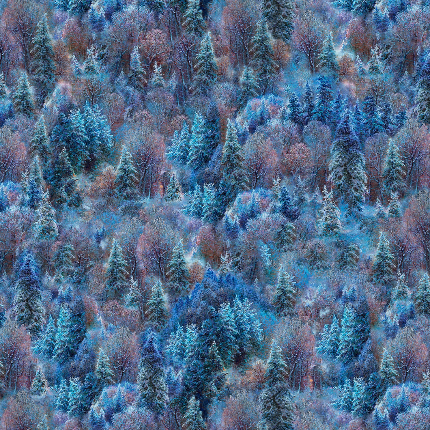 PREORDER ITEM - EXPECTED MAY 2025: The Night Before Christmas by Abraham Hunter Collection Frosty Forest Allover TNBC5867-B Cotton Woven Fabric