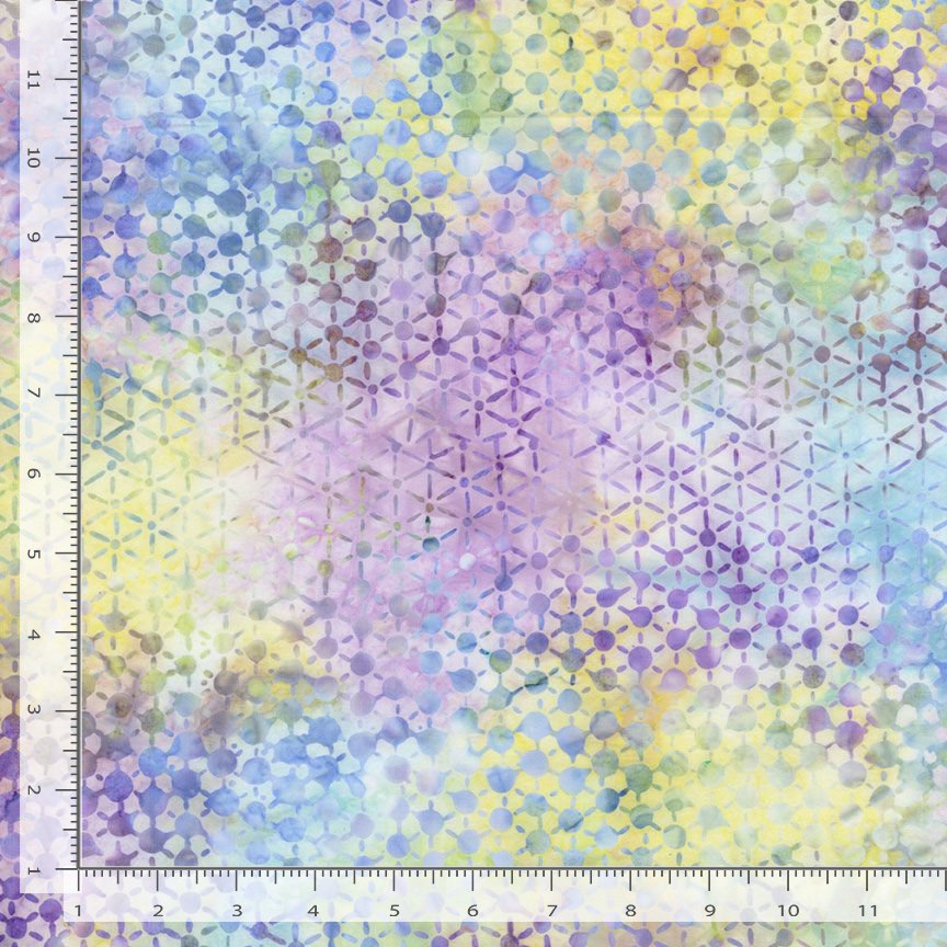 Tonga Paradise Batik Geo Floral Opal TONGA-B2695 Cotton Woven Fabric