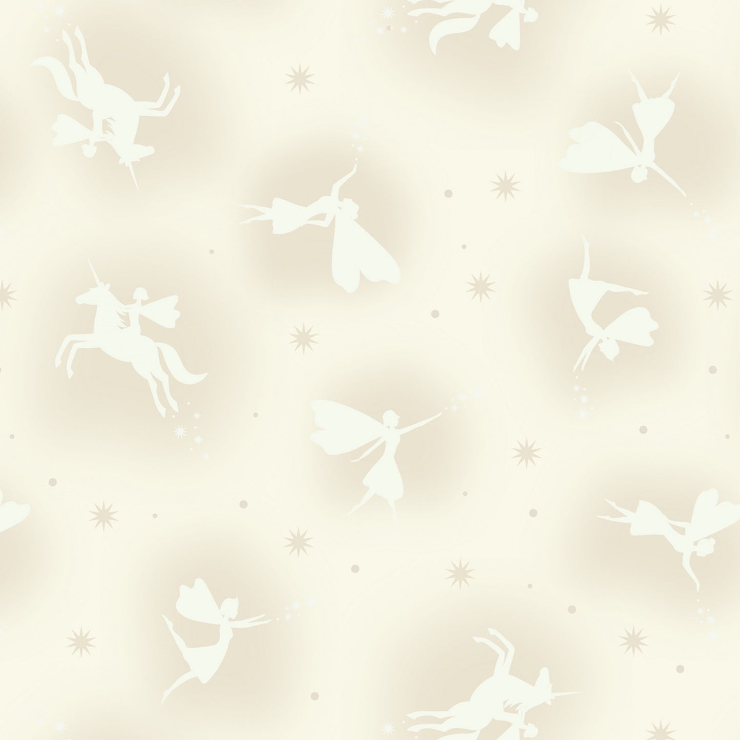 Glow Fairies (Glow in the Dark) Glow Fairies on Cream A870.1 Cotton Woven Fabric