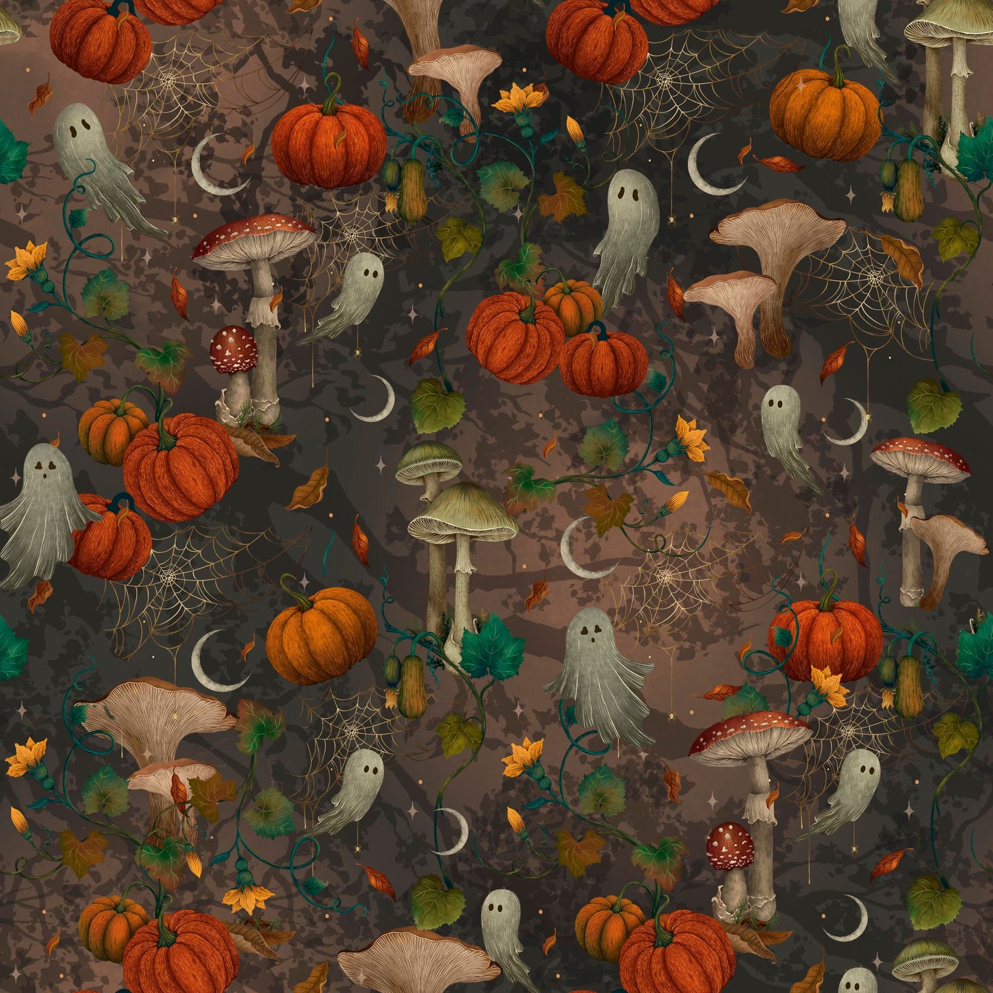 Harvest Haunt Mushrooms and Ghosts 4806-97 by Episodic Drawing
