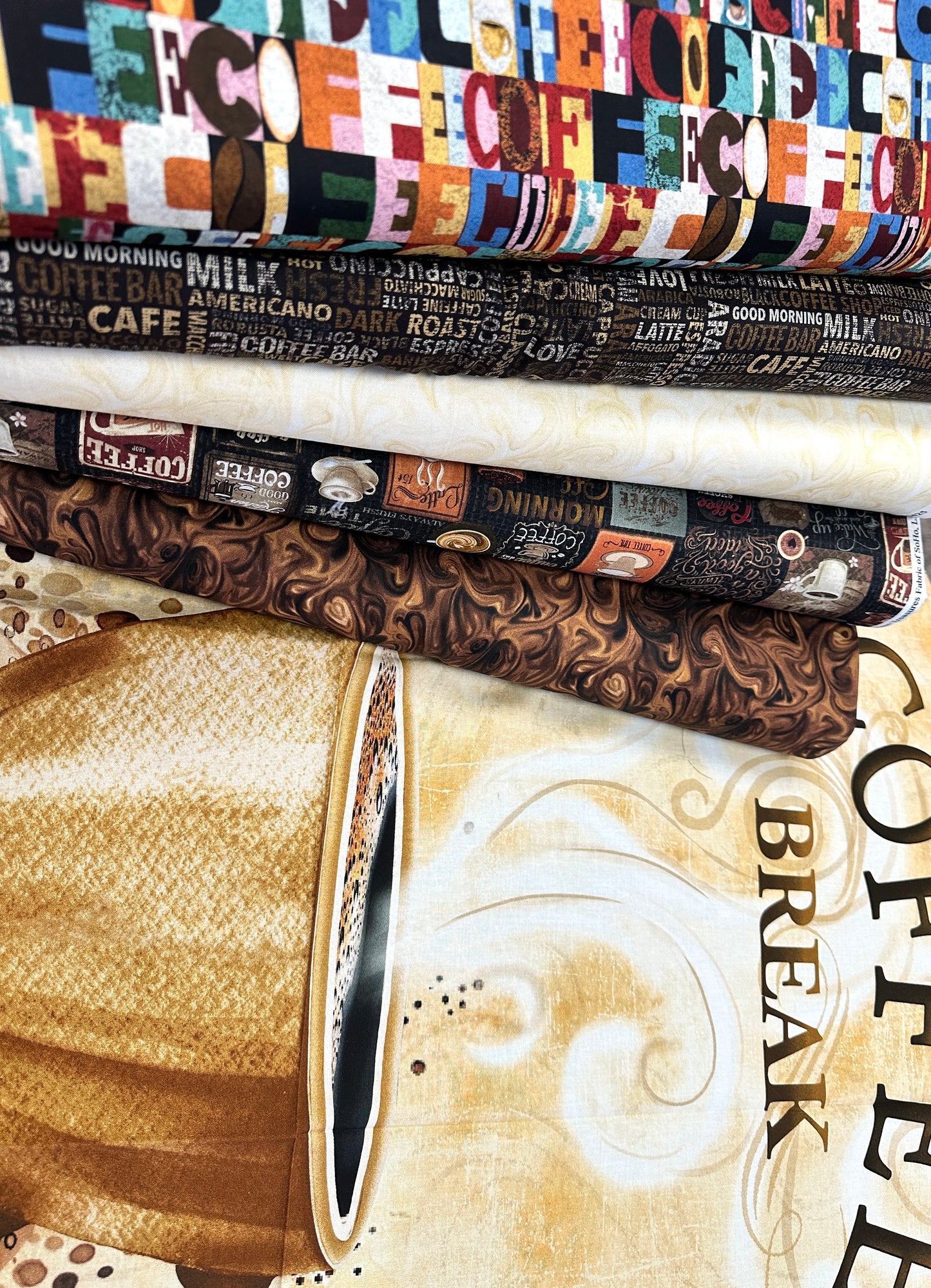 Happiness in a Cup Coffee Steam Texture Brown CD3425-BROWN Cotton Woven Fabric