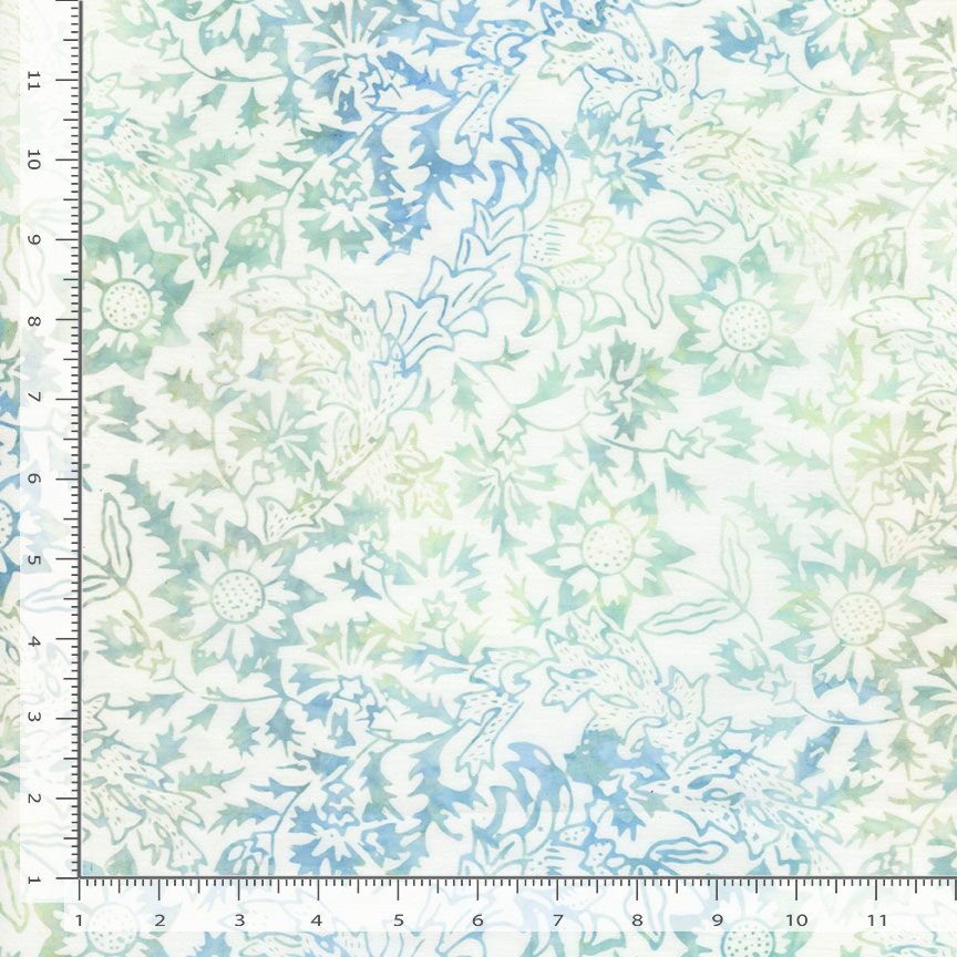 Tonga Paradise Batik Harvest Floral Seafoam TONGA-B2776 Cotton Woven Fabric
