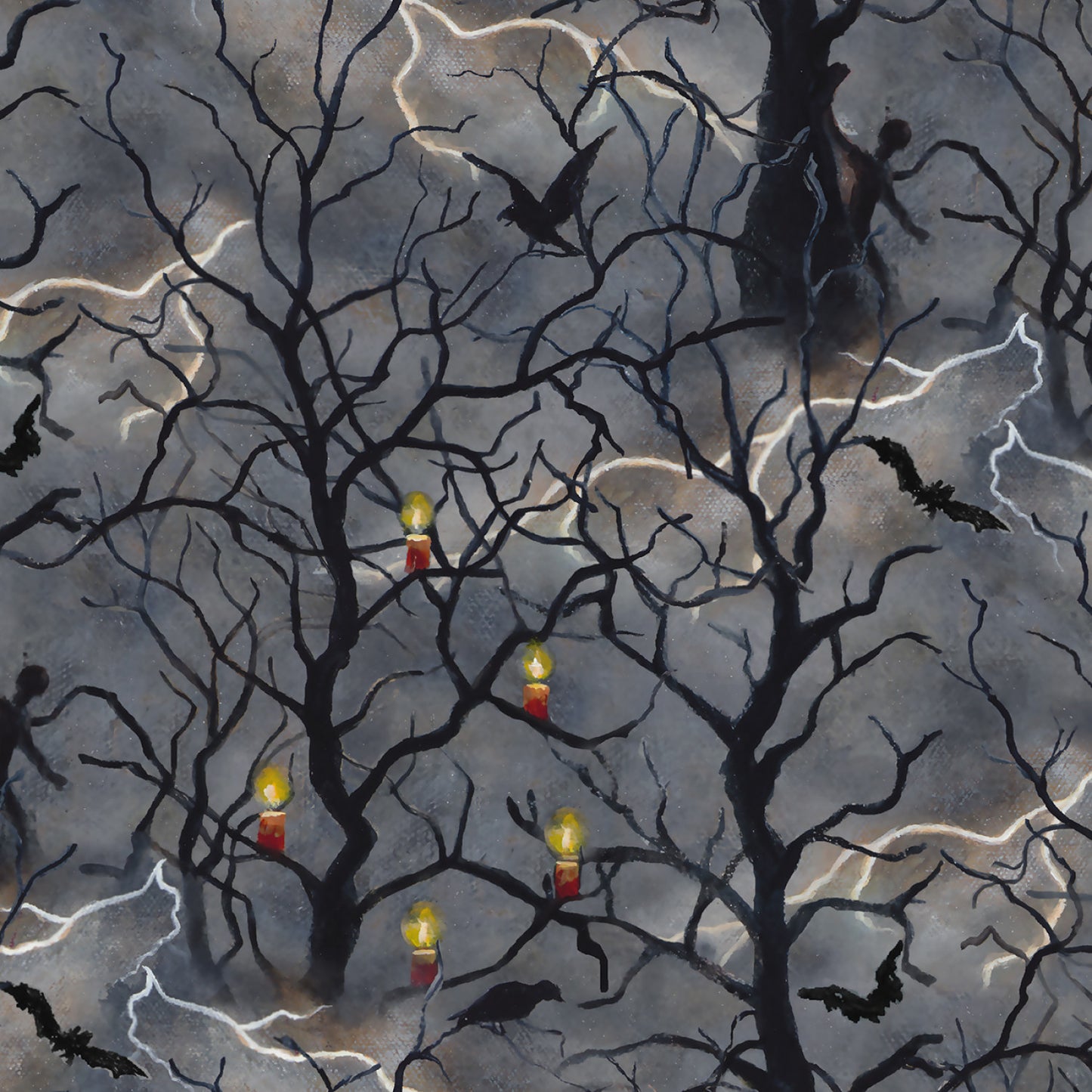 An Eerie Welcome by Susan Rios Haunted Hollow Gray    22291-GRY Cotton Woven Fabric