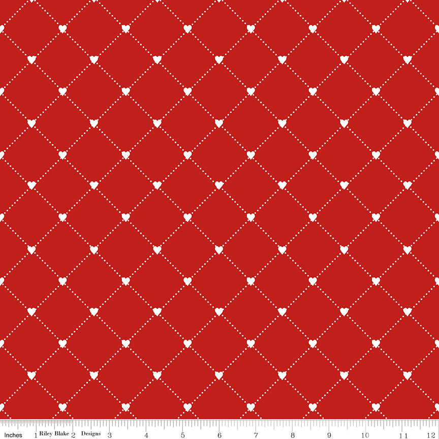 Take Heart by J. Wecker Frisch Heart Cross Red C15390-RED Cotton Woven Fabric