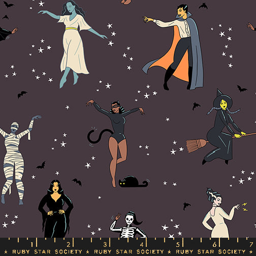 Good Spirits by Ruby Star Society Hey Boo Caviar Glow in the Dark RS5139.15G Cotton Woven Fabric