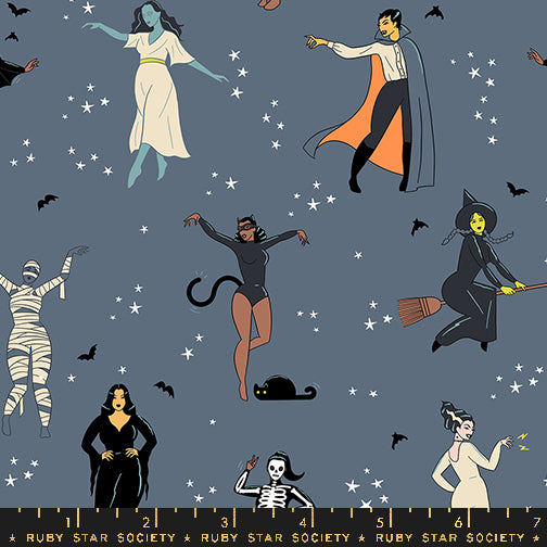 Good Spirits by Ruby Star Society Hey Boo Ghostly Glow in the Dark RS5139.14G Cotton Woven Fabric