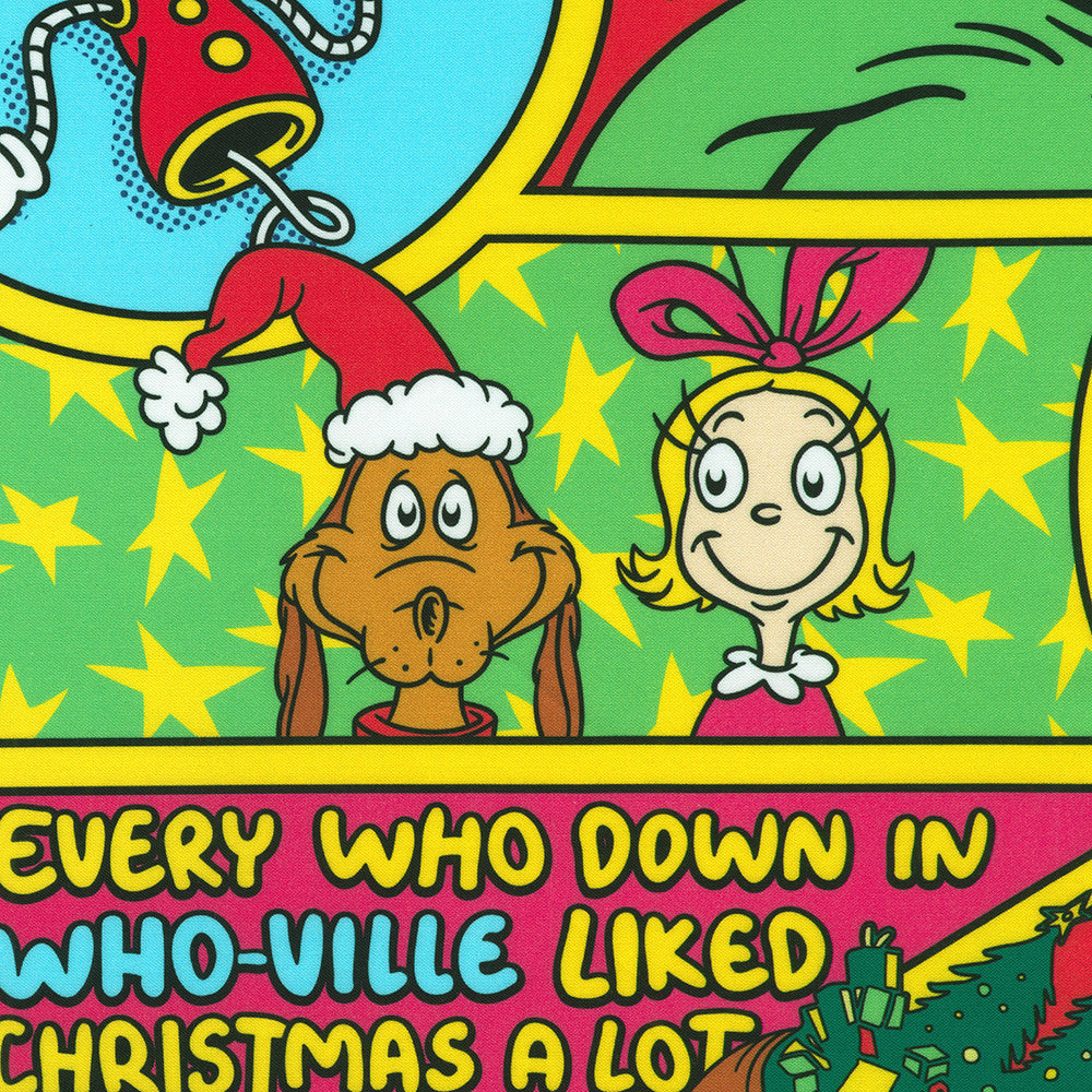 Licensed How the Grinch Stole Christmas by Dr. Seuss Enterprises Holiday    24” Panel ADED-23097-223 Cotton Woven Fabric