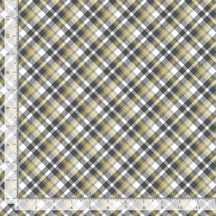 Silver & Gold Holiday Plaid Grey PLAID-CM2578-GREY Cotton Woven Fabric