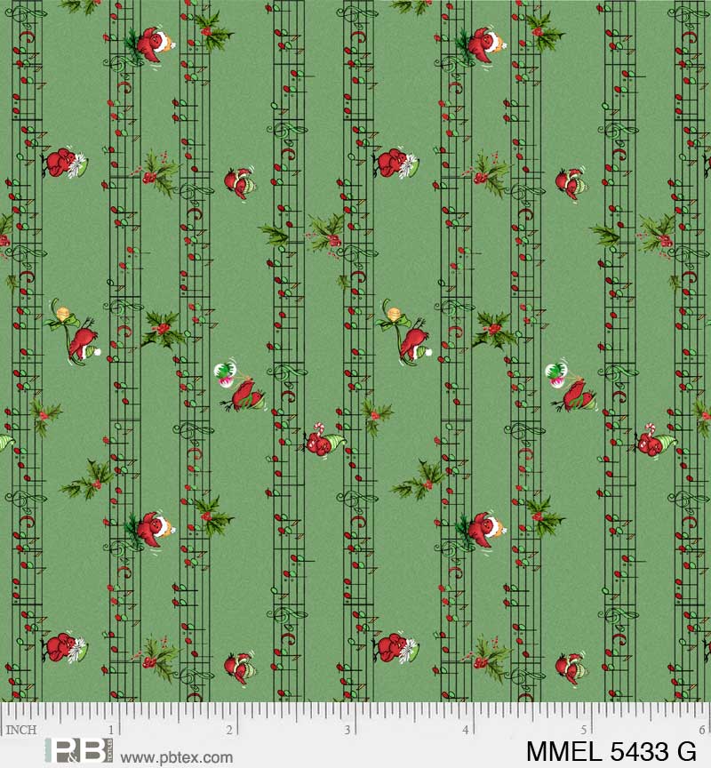 Merry Melody by Lesa Marino Holiday Sheet Music    MMEL5433G Cotton Woven Fabric