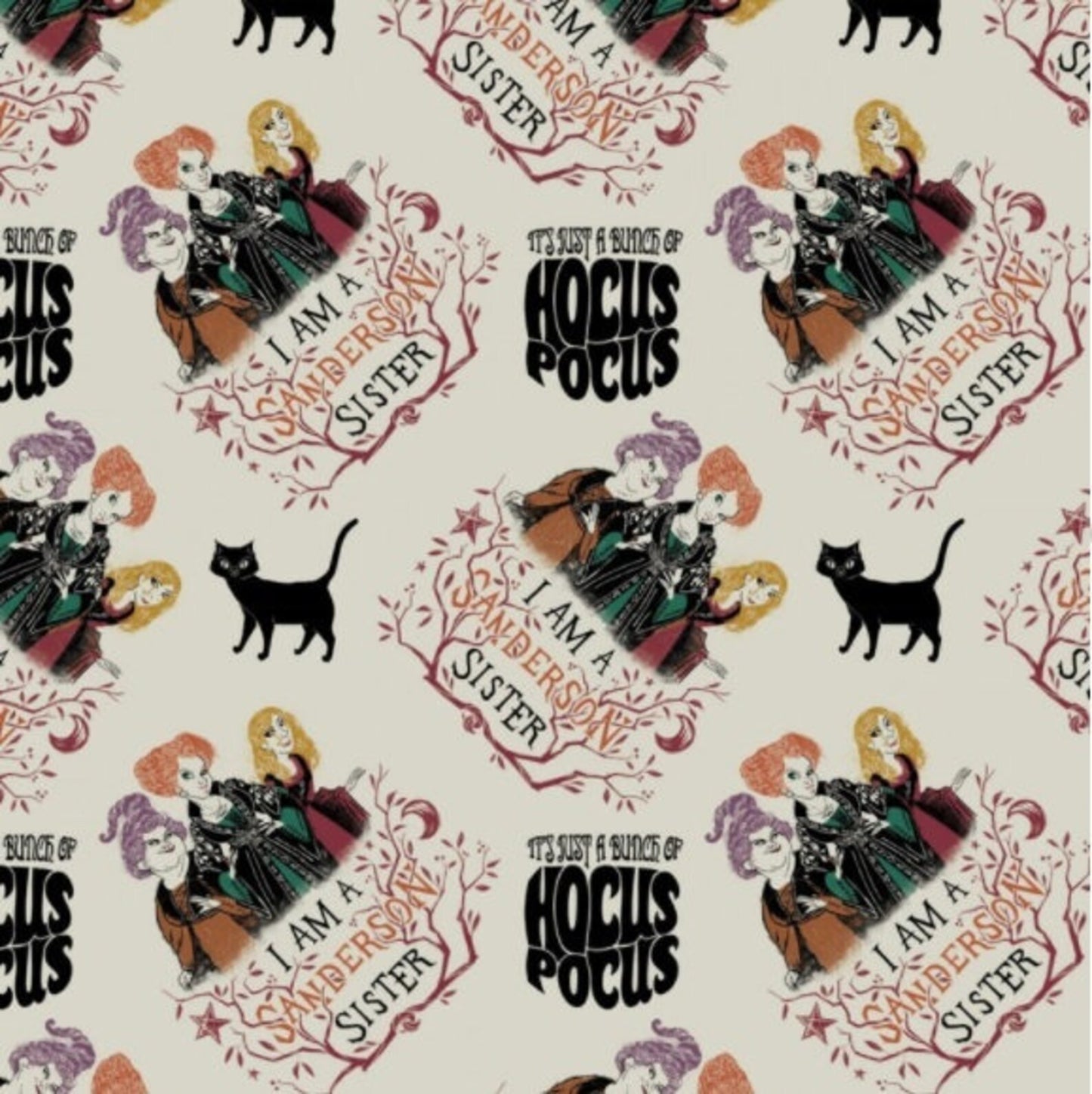 Licensed Hocus Pocus Sanderson Sisters Cream 85480102-1 Cotton Woven Fabric