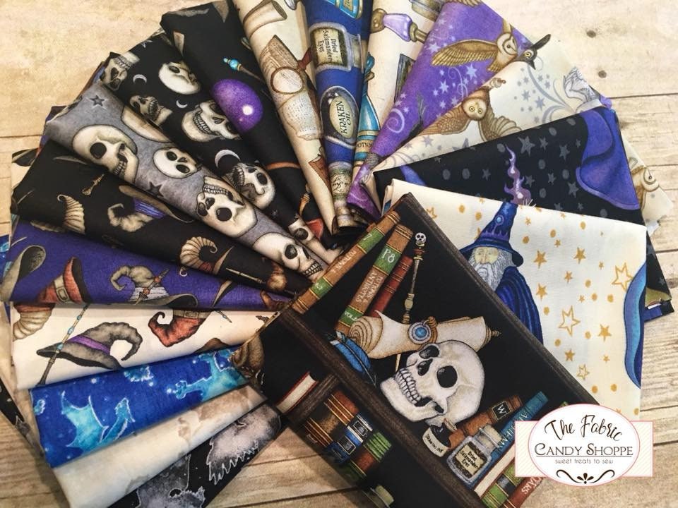 Spellbound Wizards Motifs Black 26609J Cotton Woven Fabric