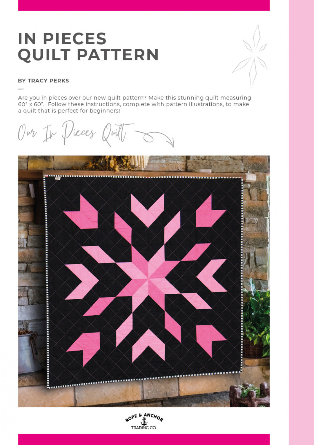 Beginner Quilting Pattern In Pieces Quilt  by Tracy Perks   RAA0026 Pattern