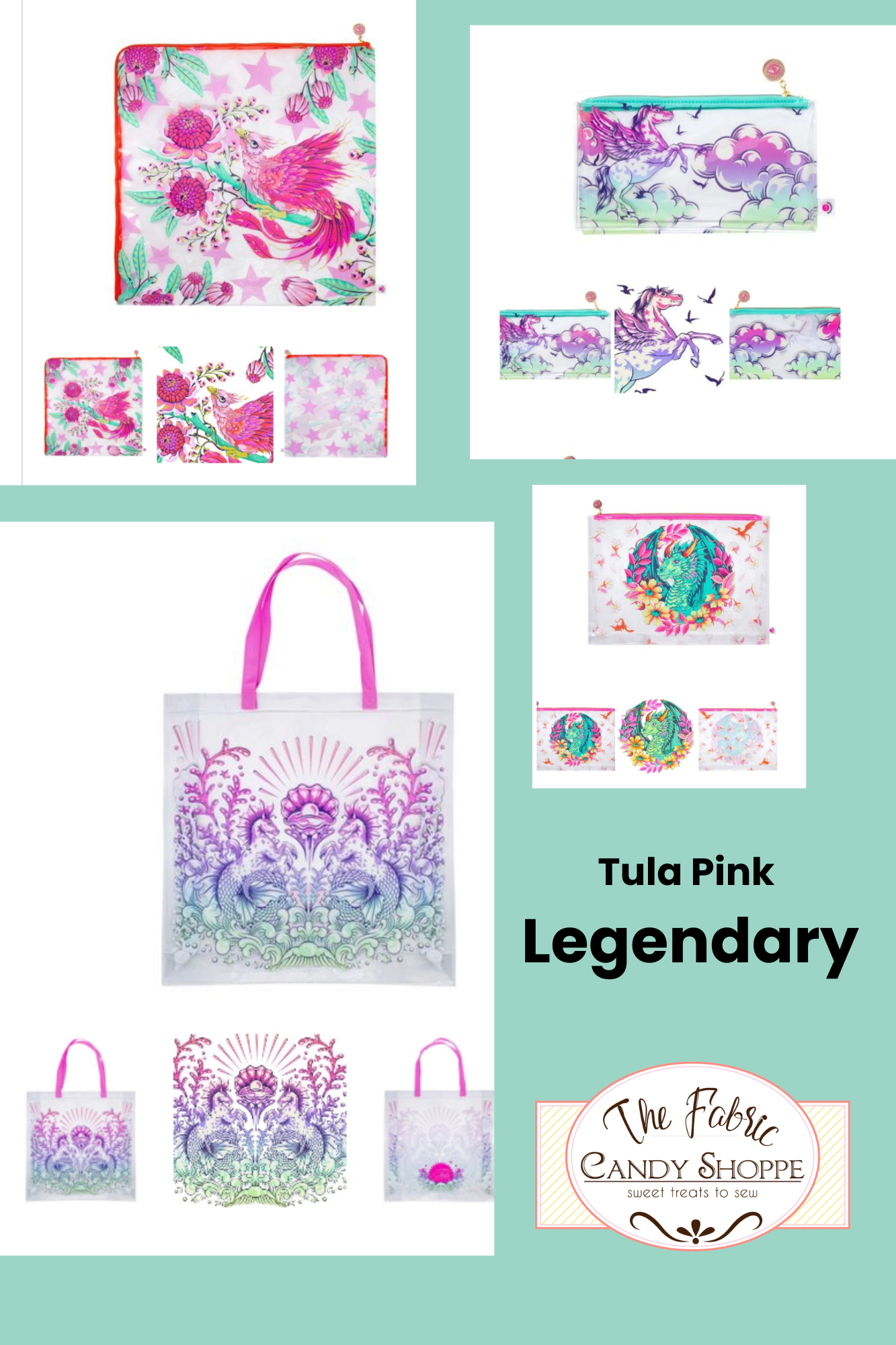 Legendary Bags Bundle of 4 Vinyl Bags by Tula Pink