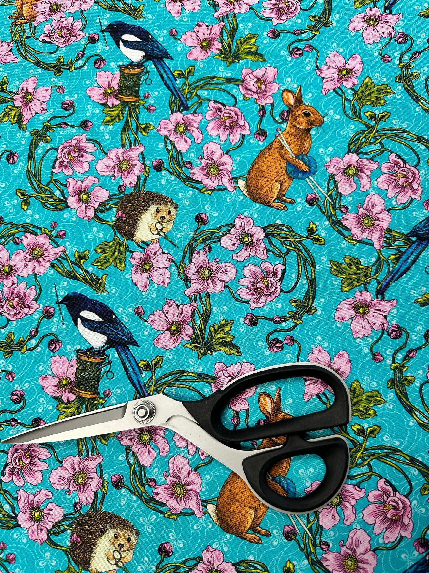 Language of Flowers Odile Bailloeul Forest Tailors Blue PWOB103.BLU Cotton Woven Fabric