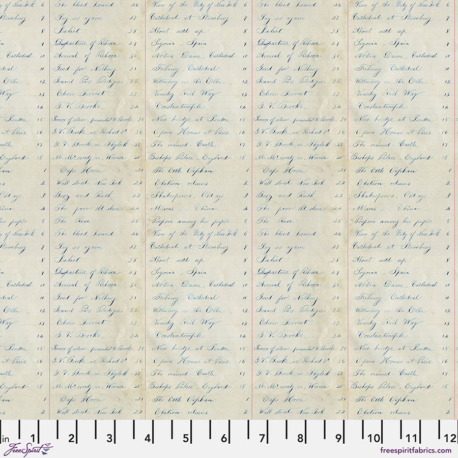 Tim Holtz Eclectic Element Palette Ledger Indigo PWTH294.INDIGO Cotton Woven Fabric