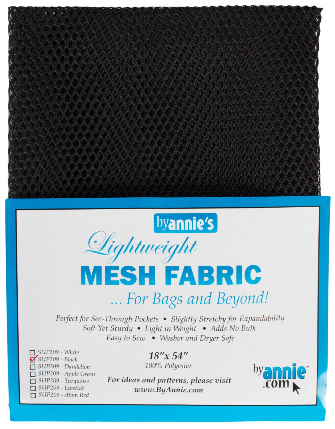 Lightweight Mesh Fabric Black SUP209-BLK