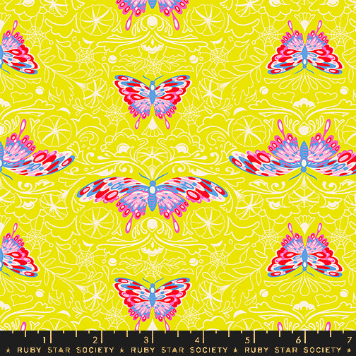 Glow Garden by Sarah Watts of Ruby Star Society Morning Moth Citron    RS2116.14N Cotton Woven Fabric