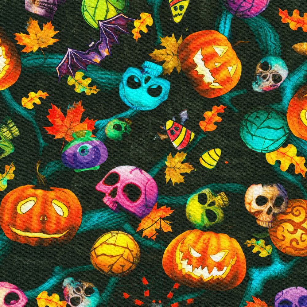 Bright Frights Pumpkin Night RCCD-23085-438-NIGHT Cotton Woven Fabric