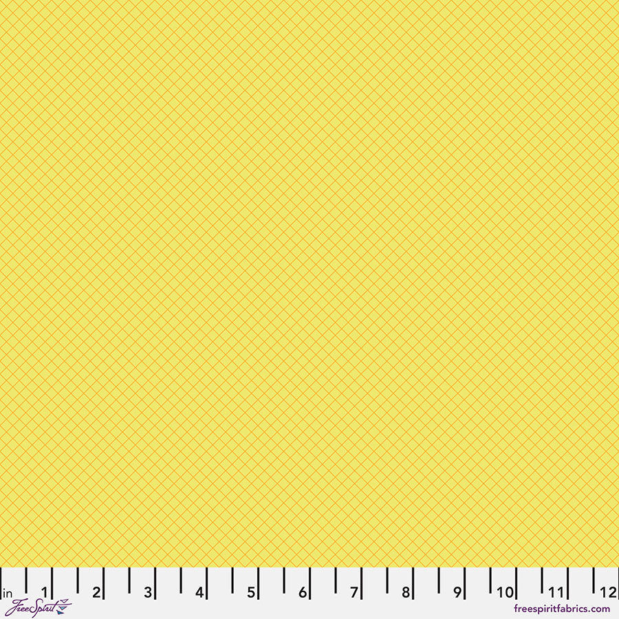 Tula Pink’s New True Colors 2025 On the Grid Highlighter    PWTP255.HIGHLIGHTER Cotton Woven Fabric