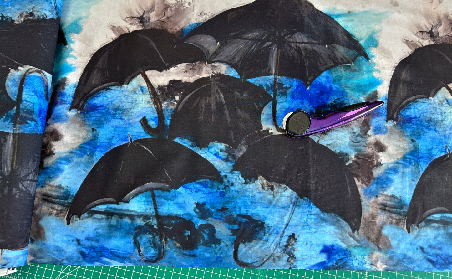 Rain Showers by Stephanie Brandenburg of Frond Design Studios 24" Panel Denim    40136-44 Cotton Woven Panel