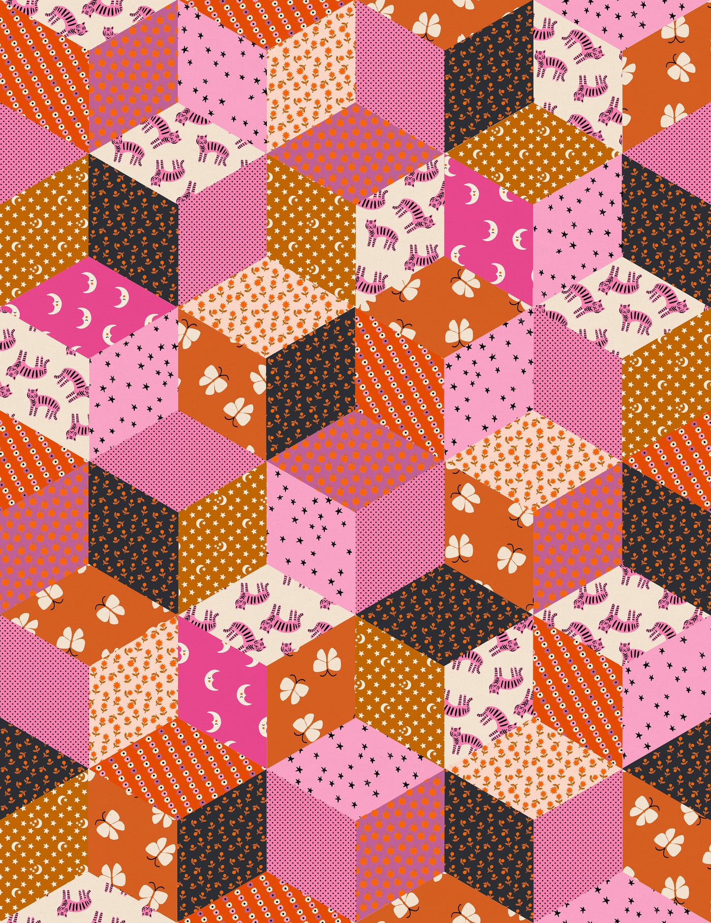 ooh Lucky Lucky by Alexia Marcelle Abegg of Ruby Star Society Tumbling Blocks Heliotrope Cotton/Linen Canvas RS4120.13L Canvas