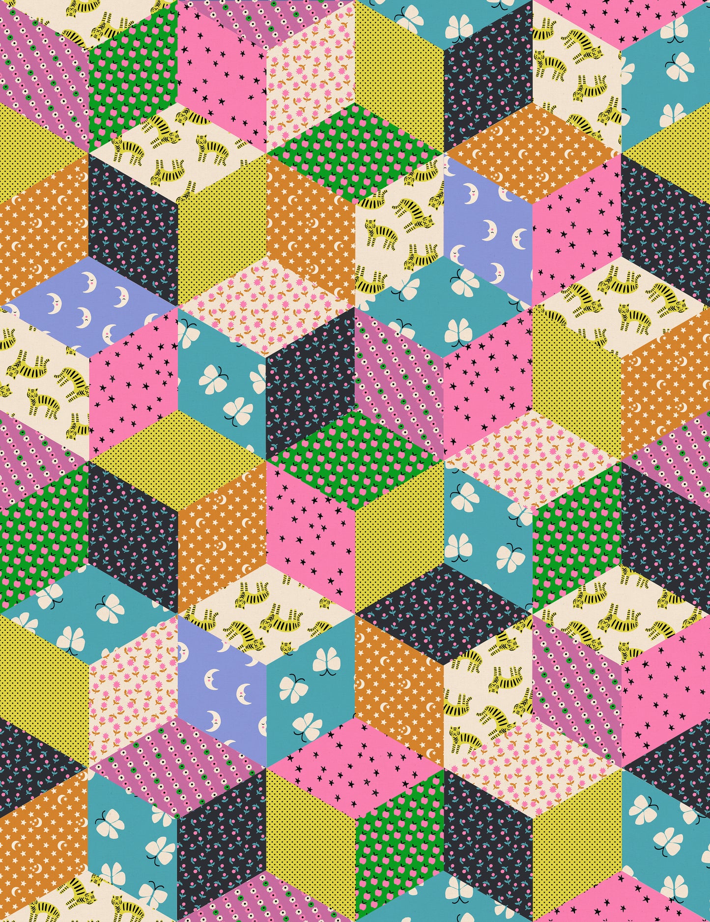 ooh Lucky Lucky by Alexia Marcelle Abegg of Ruby Star Society Tumbling Blocks Caramel Cotton/Linen Canvas RS4120.18L Canvas