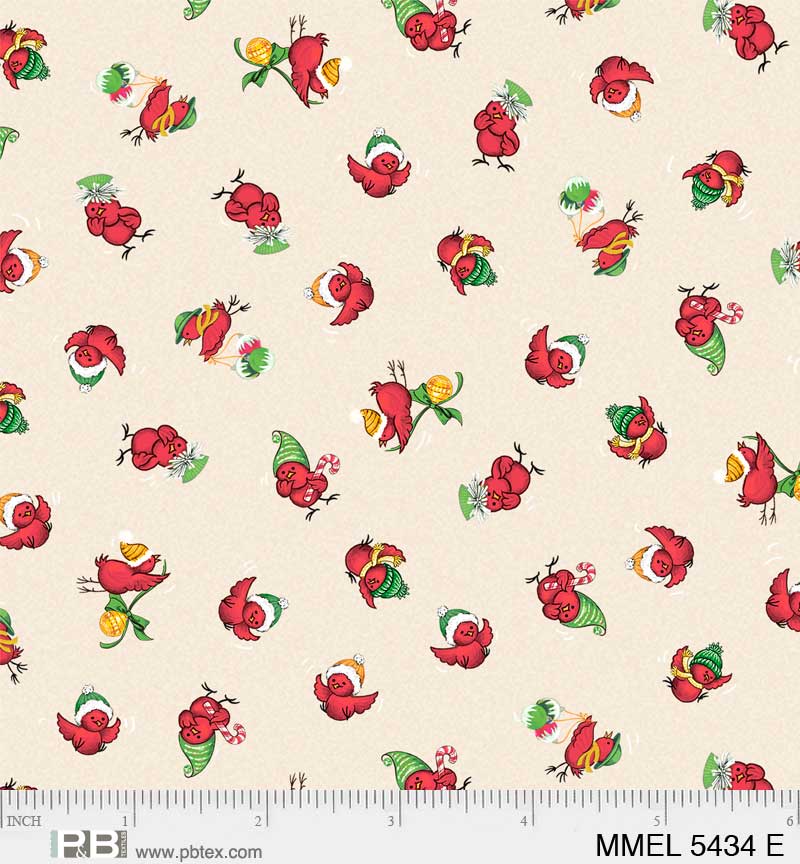 Merry Melody by Lesa Marino Singing Birds Toss    MMEL5434E Cotton Woven Fabric