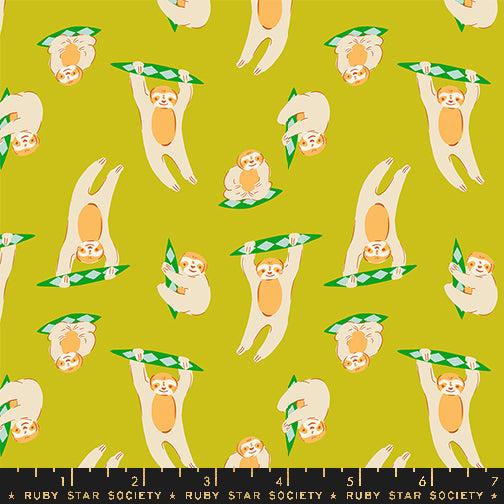 Animal Animal by Ruby Star Society Sloth Pistachio RS5168.15 Cotton Woven Fabric