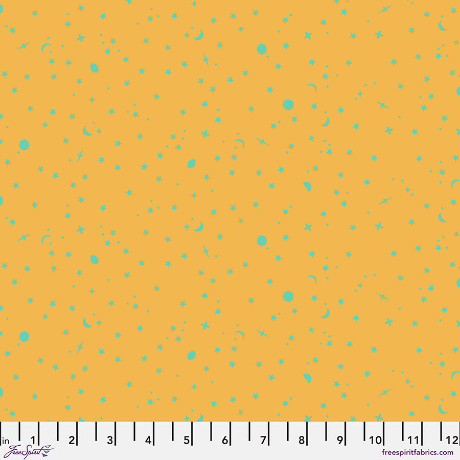 Tula Pink’s New True Colors 2025 Space Sprinkles Papaya    PWTP254.PAPAYA Cotton Woven Fabric