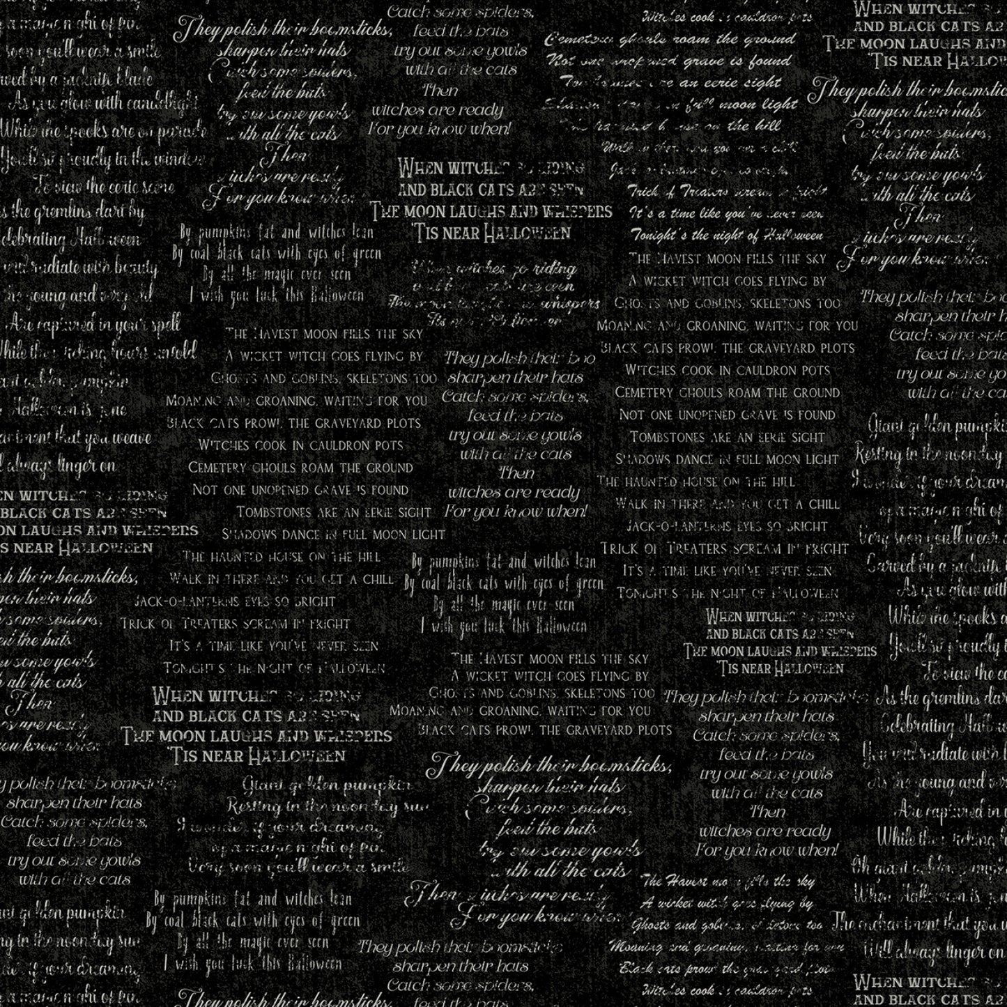 Hocus Pocus by Deane Beesley Collection Spooky Text    HPOC5830-K Cotton Woven Fabric